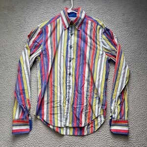 Lonsdale London Shirt Mens Small Striped Pearl Button Down Long Sleeve